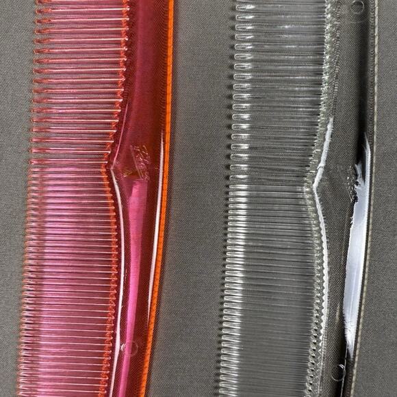Vintage Placo Mademoiselle Translucent Hair Combs Plastic W/ Original Container